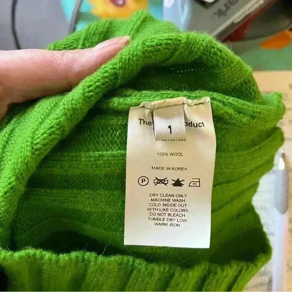 TheOpen Product Zip Turtleneck Knit Top Green Sweater $168 Womens Size 1 Small - Picture 6 of 7